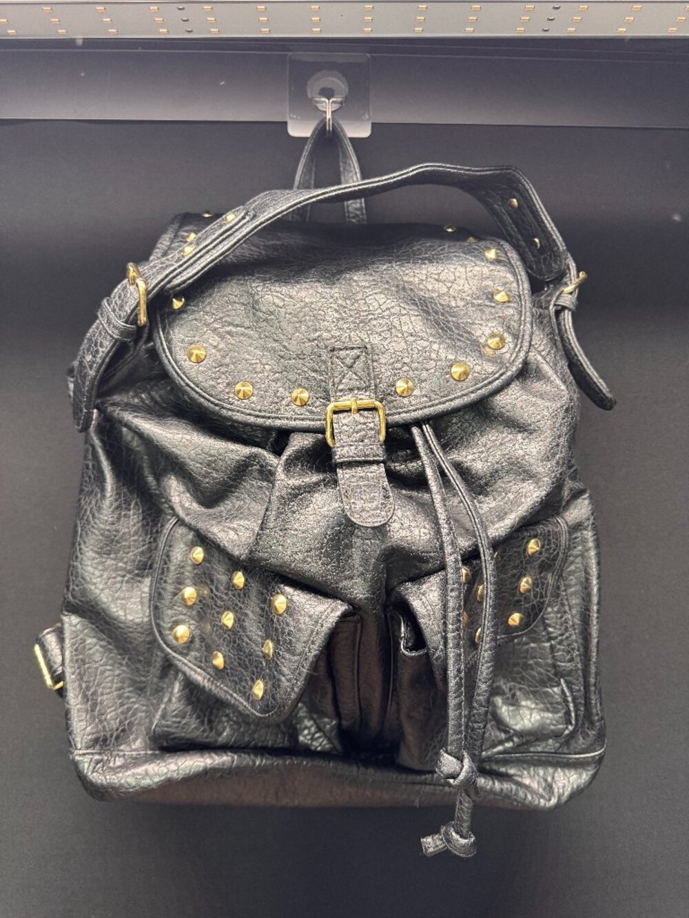 Limited Edition Black Studded Faux Leather Backpack